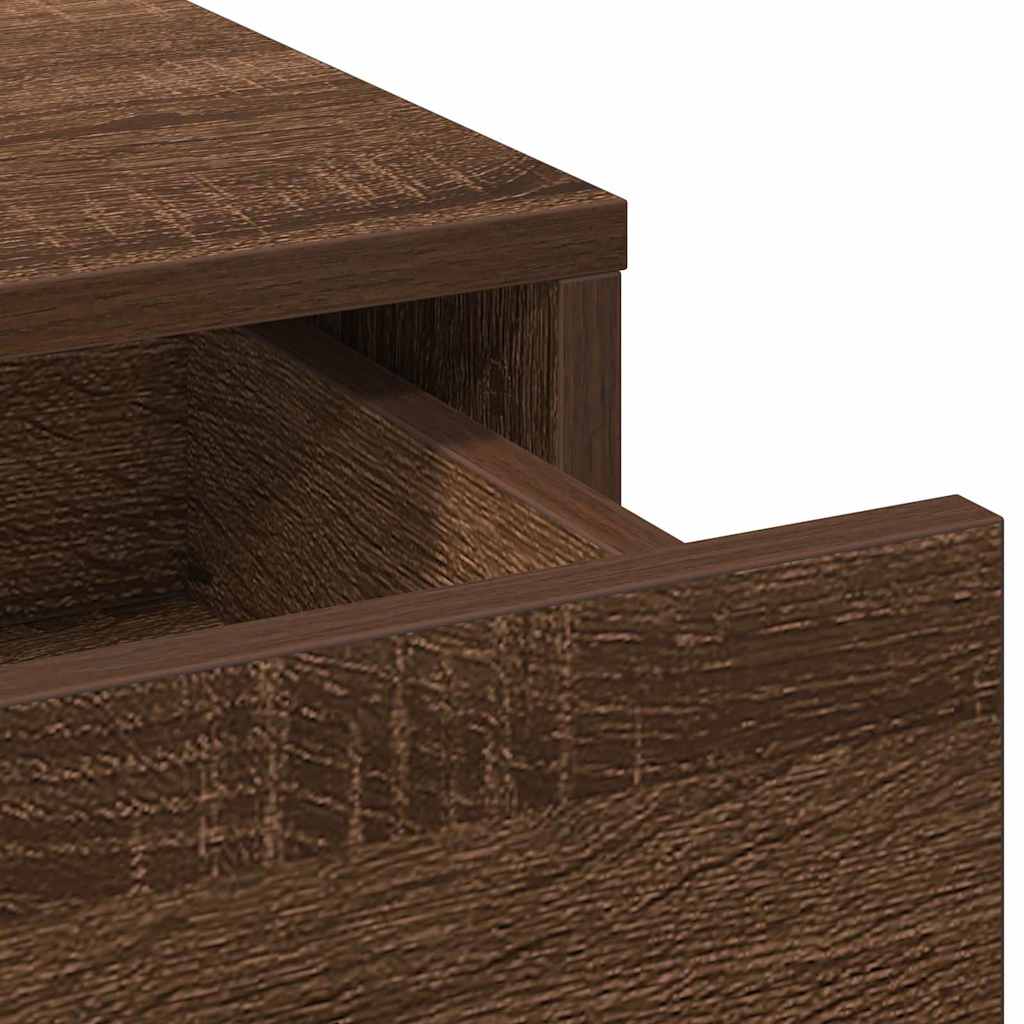 Plafondtafel met lade 2 pcs Bruin 40 x 41 x 75 cm Bewerkt hout