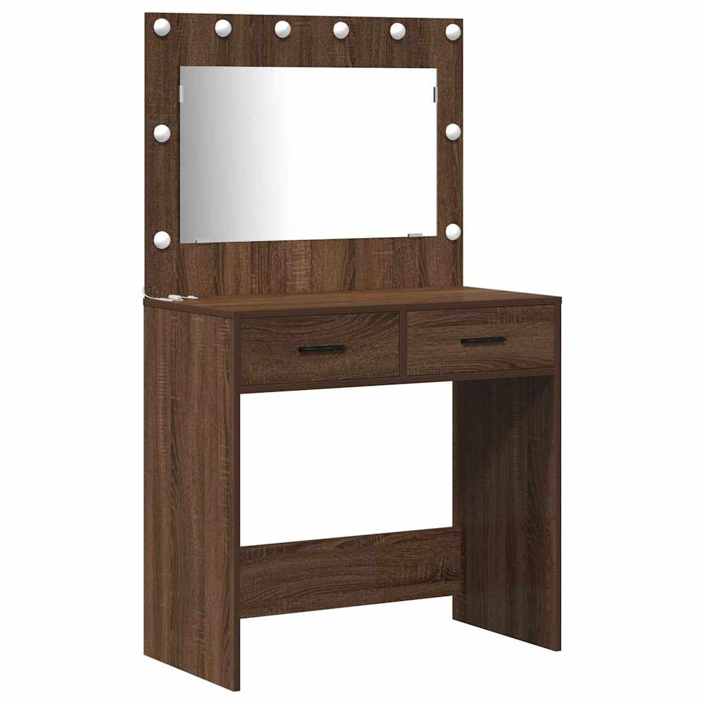 Plafondtafel met lade 2 pcs Bruin 40 x 41 x 75 cm Bewerkt hout