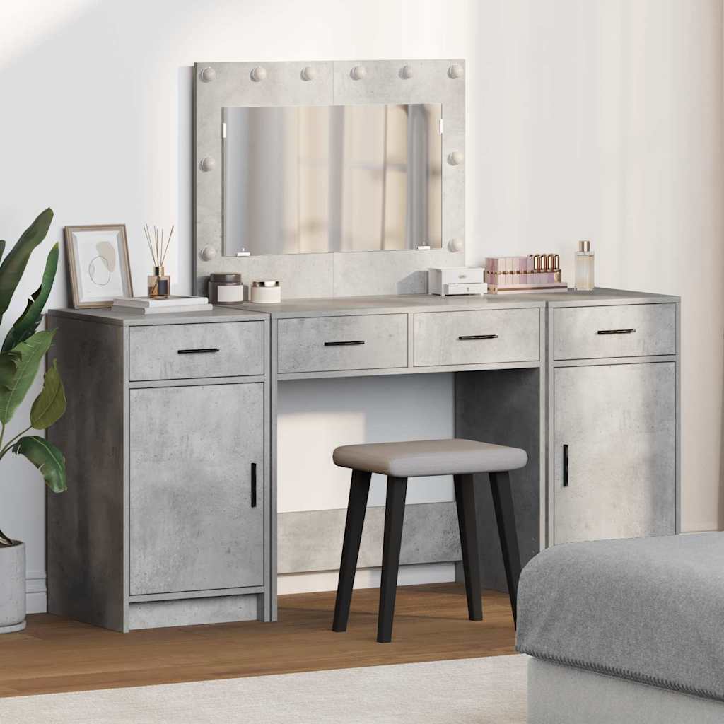 Plafondtafel met lade 3 pcs Grijs 40 x 41 x 75 cm Bewerkt hout