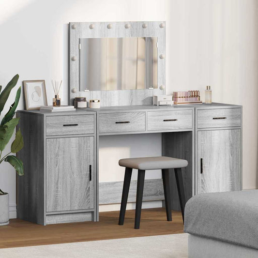 Plafondtafel met lade 3 pcs Grijs 40 x 41 x 75 cm Bewerkt hout