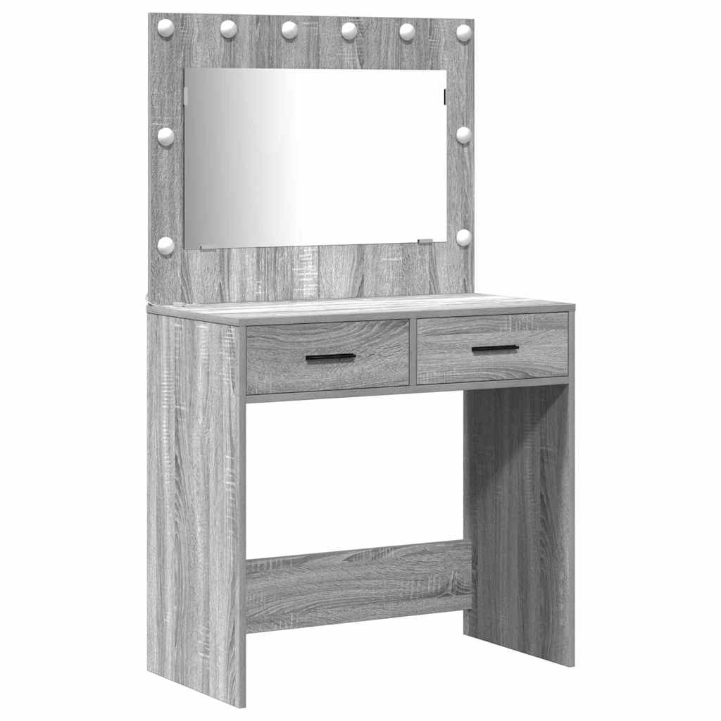 Plafondtafel met lade 3 pcs Grijs 40 x 41 x 75 cm Bewerkt hout