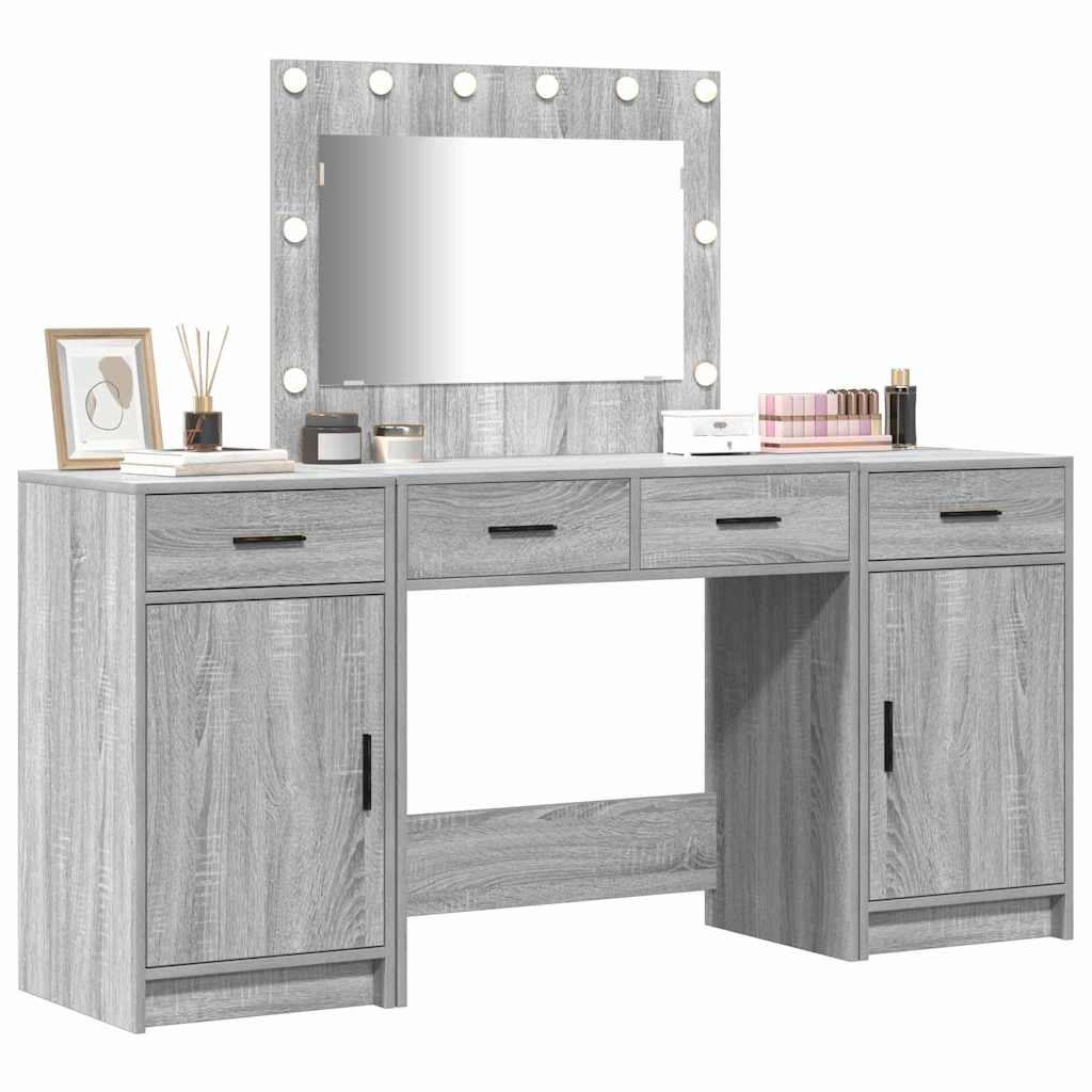Plafondtafel met lade 3 pcs Grijs 40 x 41 x 75 cm Bewerkt hout