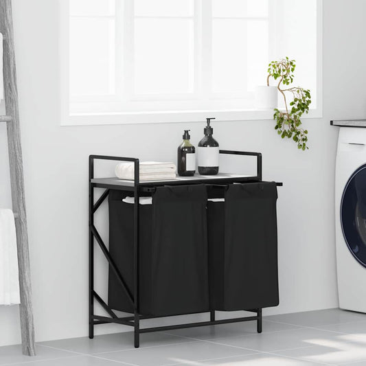 Wasmand 2 vakken met plank grijs sonoma eiken