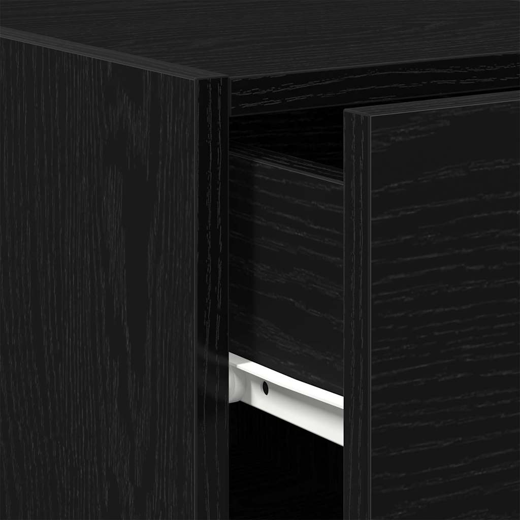 Dressoir 30x42,5x93 cm bewerkt hout zwart eikenkleurig