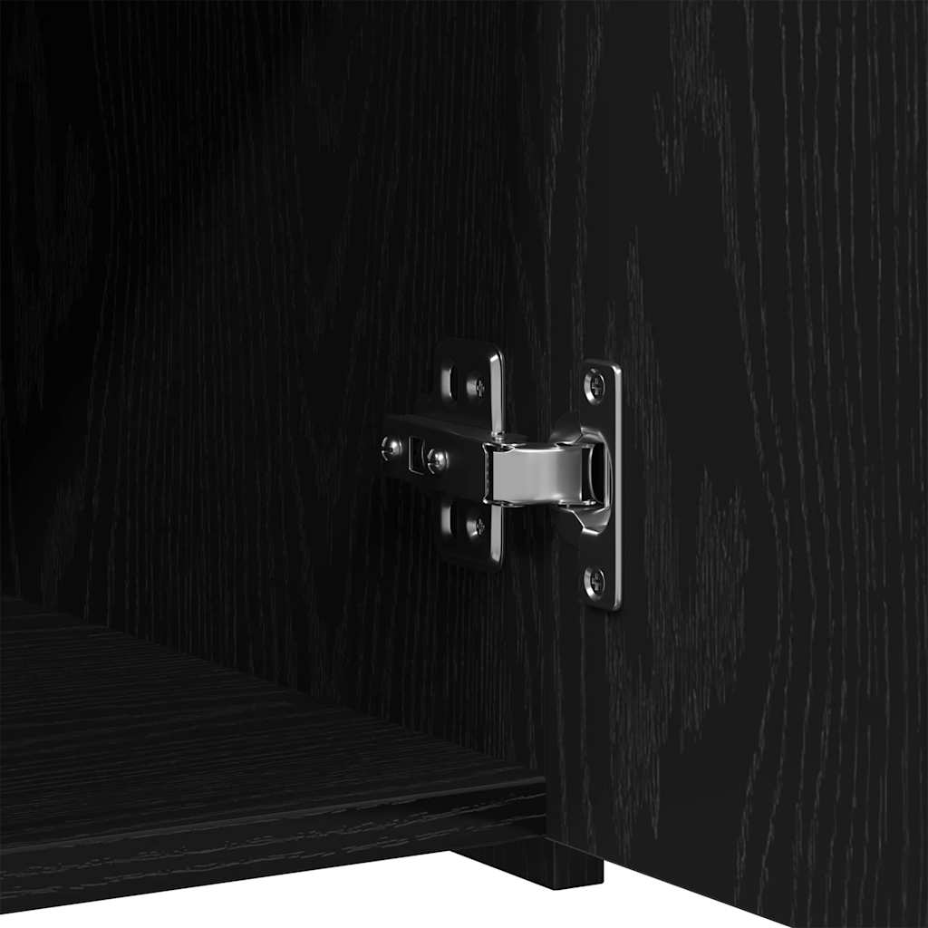 Dressoir 30x42,5x93 cm bewerkt hout zwart eikenkleurig