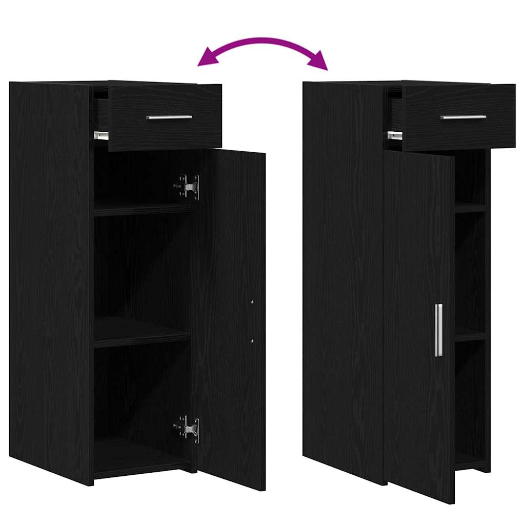 Dressoir 30x42,5x93 cm bewerkt hout zwart eikenkleurig