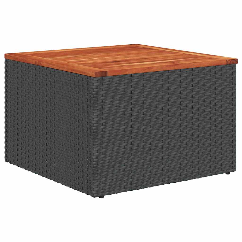 10 Delige Tuin Sofa Set met Kussens Zwart Poly Rattan Acacia
