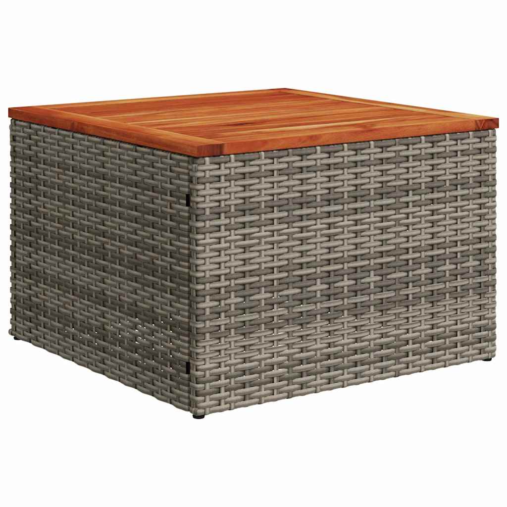 6-delige tuinset met kussens in het grijs van poly rattan