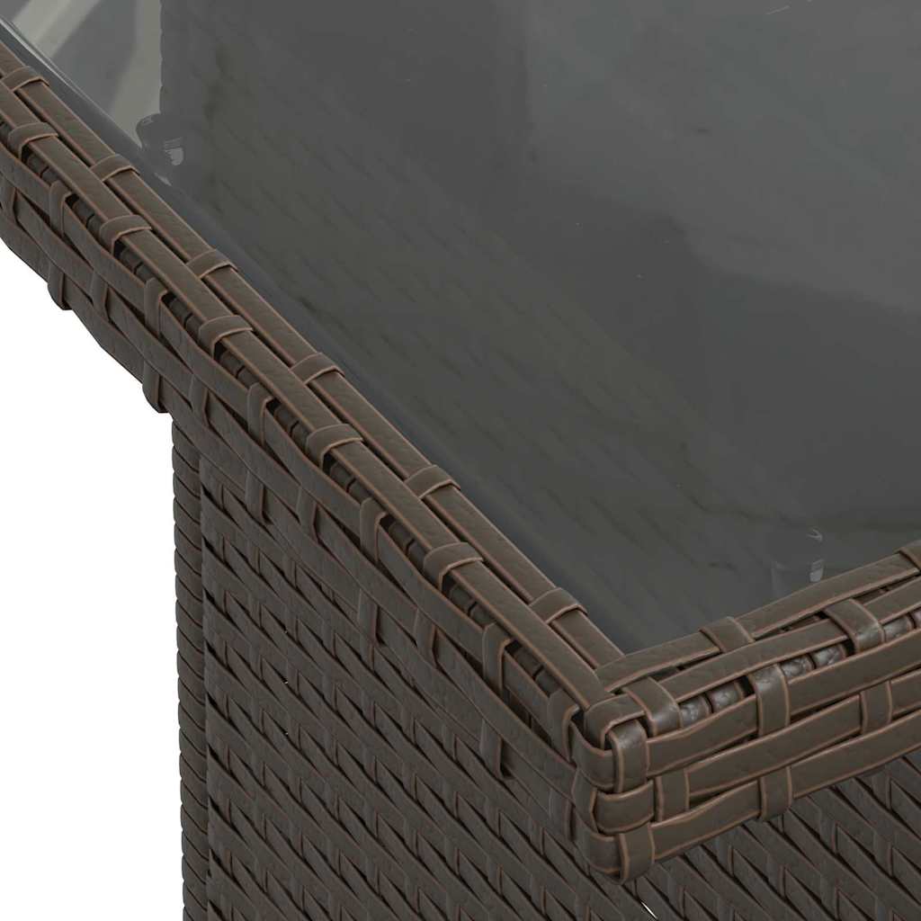 6-delige tuinset met kussens in bruin poly rattan
