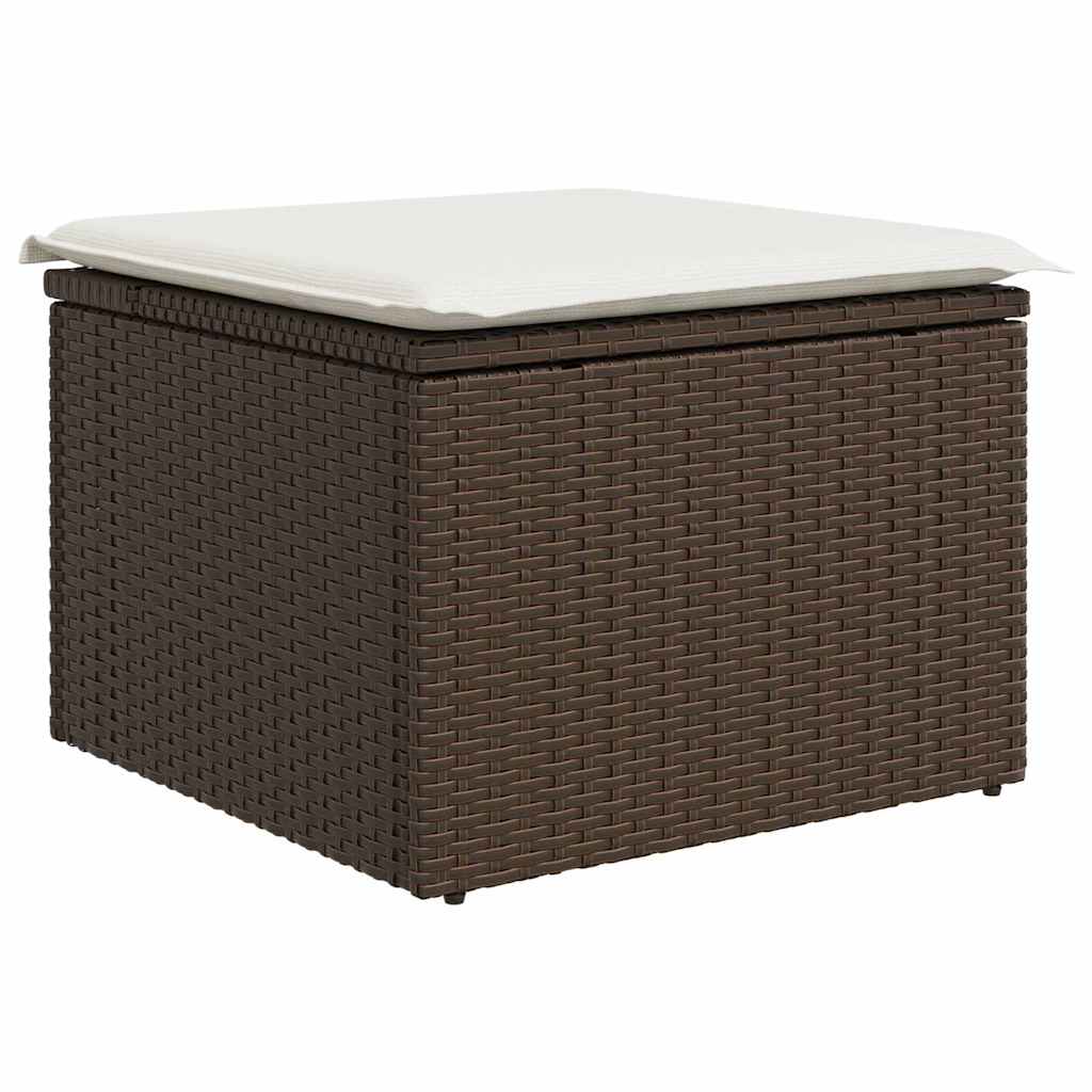 6-delige tuinset met kussens in bruin poly rattan