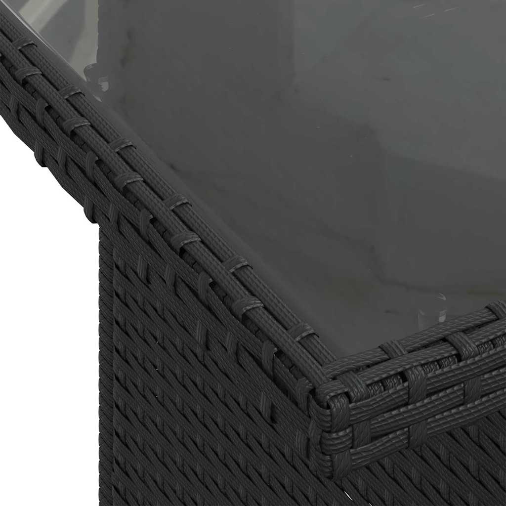6-delige tuinset met kussens in zwart poly rattan