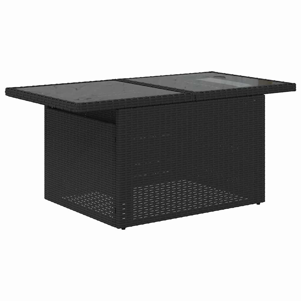6-delige tuinset met kussens in zwart poly rattan
