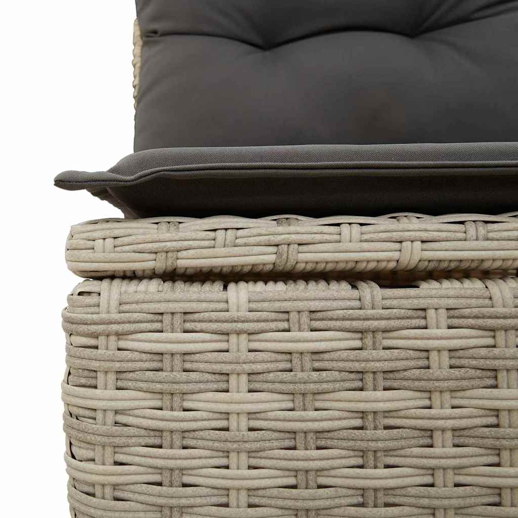 10-delig Tuinbankenset met kussens poly rattan lichtgrijs