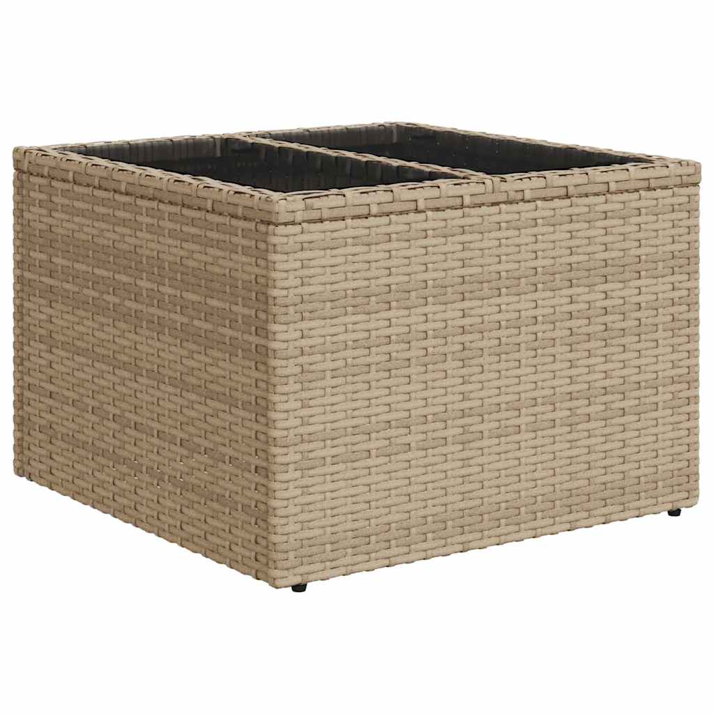 10-delige ligbed set met kussens zwart poly rattan