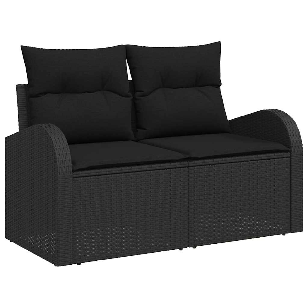 6-delige tuinset met kussens in het beige van poly rattan