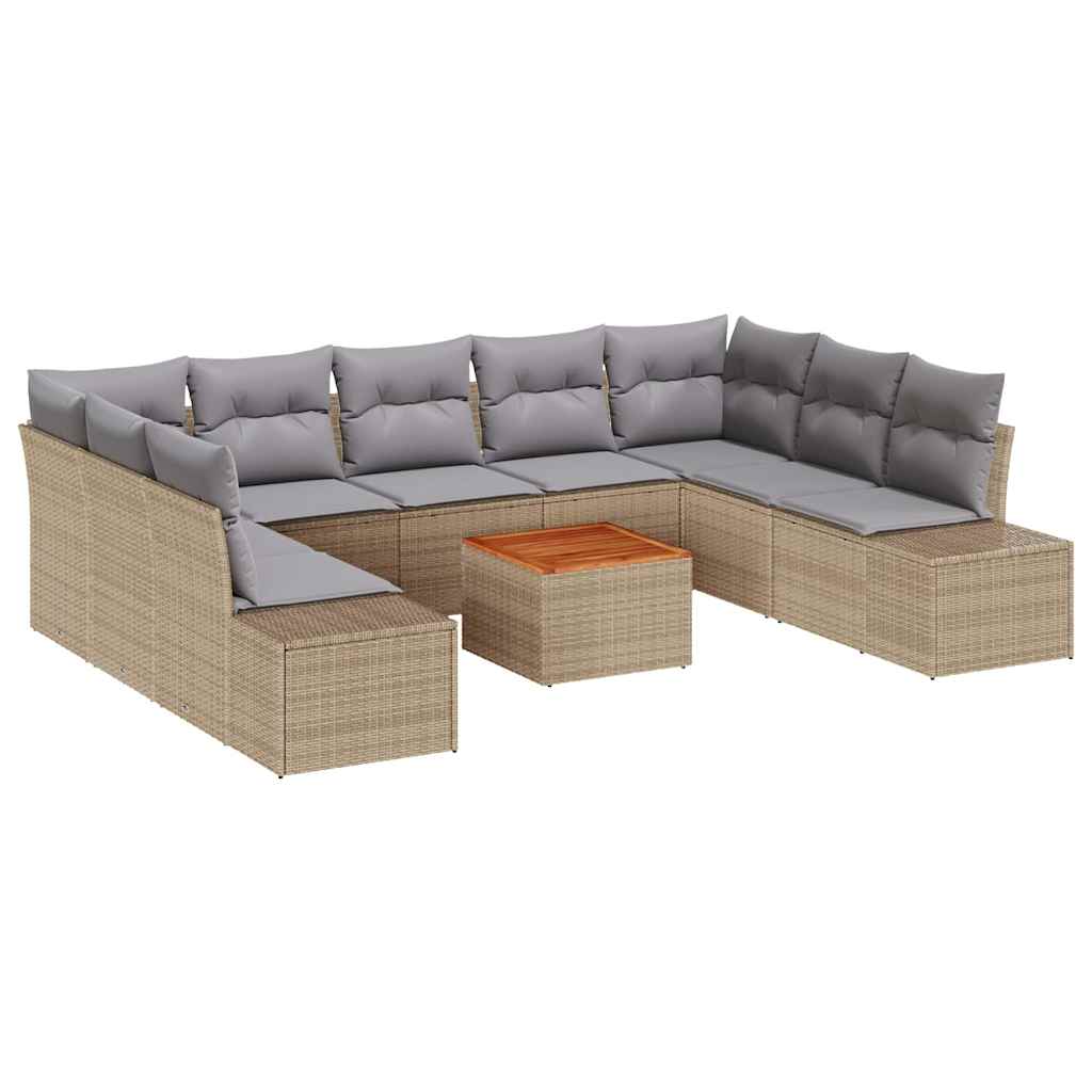 10 Delige Tuin Sofa Set 10 pcs Beige, lichtgrijs