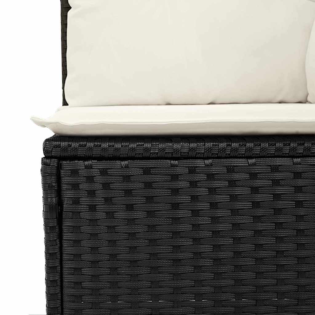10-delig ligbedset met kussens zwart poly riet
