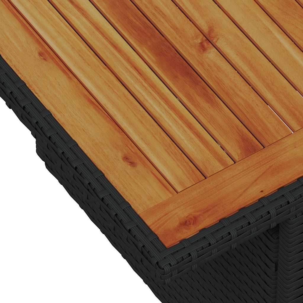 10-delig ligbedset met kussens zwart poly riet