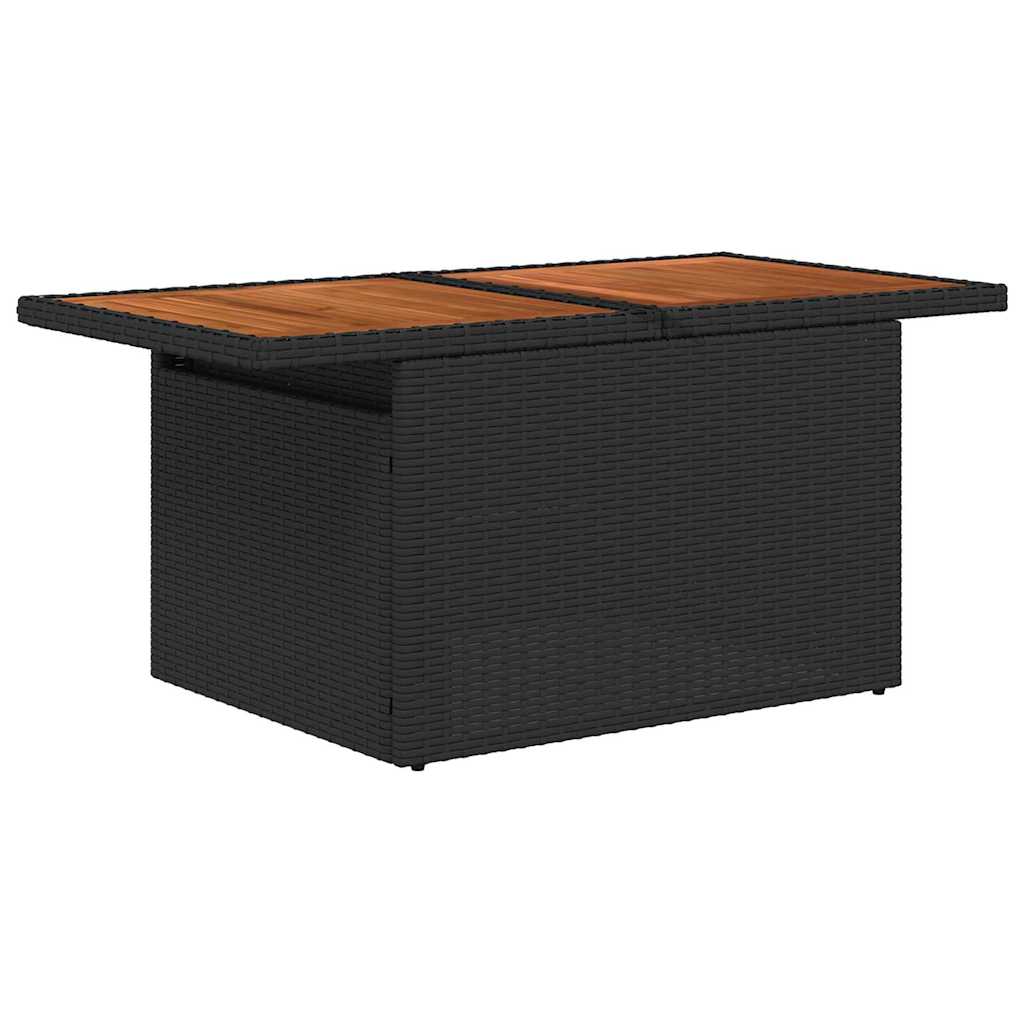 10-delig ligbedset met kussens zwart poly riet