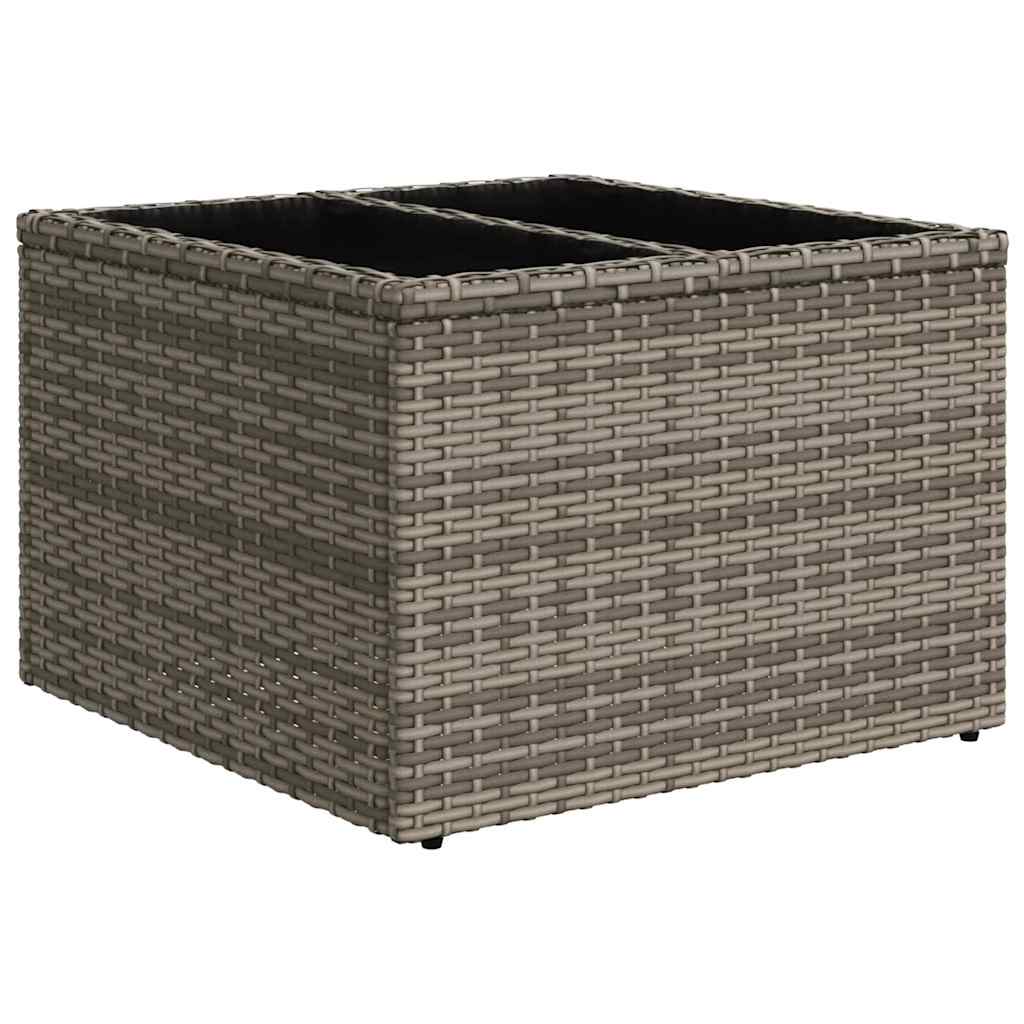 6-delige tuinset met kussens in grijs poly rattan
