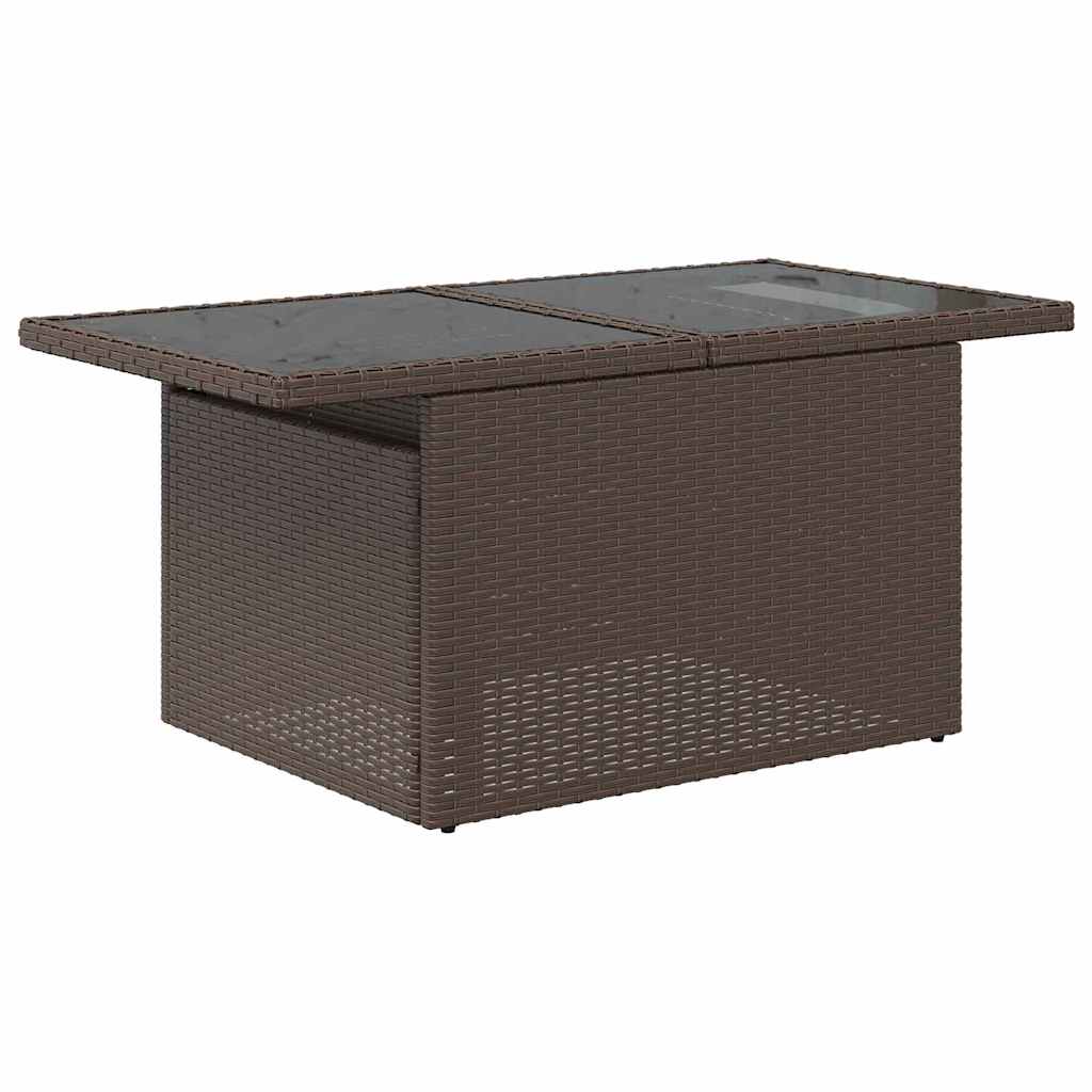 6-delige tuinset met kussens in bruin poly rattan