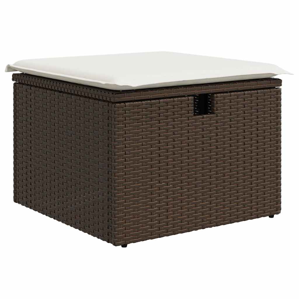 6-delige tuinset met kussens in bruin poly rattan