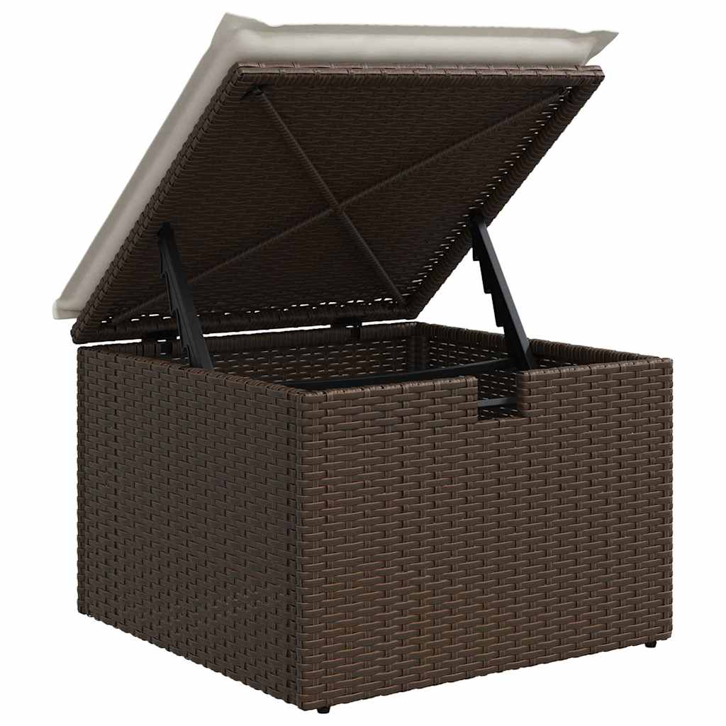6-delige tuinset met kussens in bruin poly rattan
