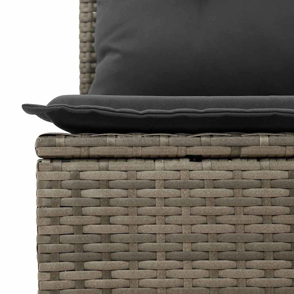 6-delige tuinset met kussens in het grijs van poly rattan