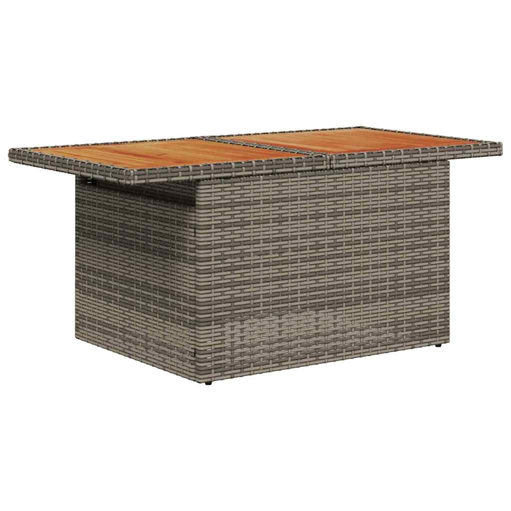 6-delige tuinset met kussens in het grijs van poly rattan