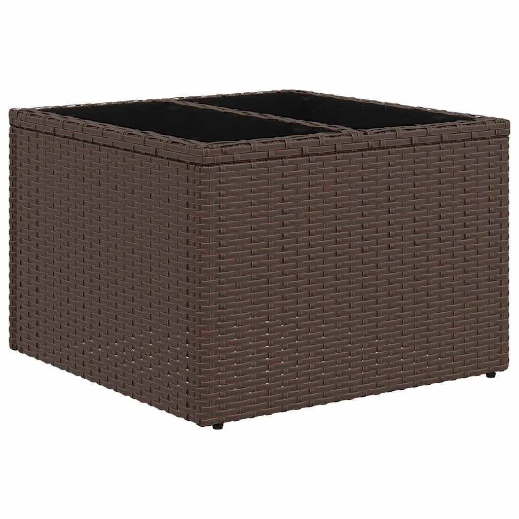 6-delige tuinset met kussens in bruin poly rattan