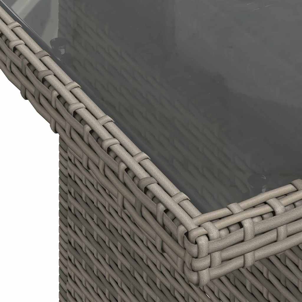 6-delige tuinset met kussens in grijs poly rattan