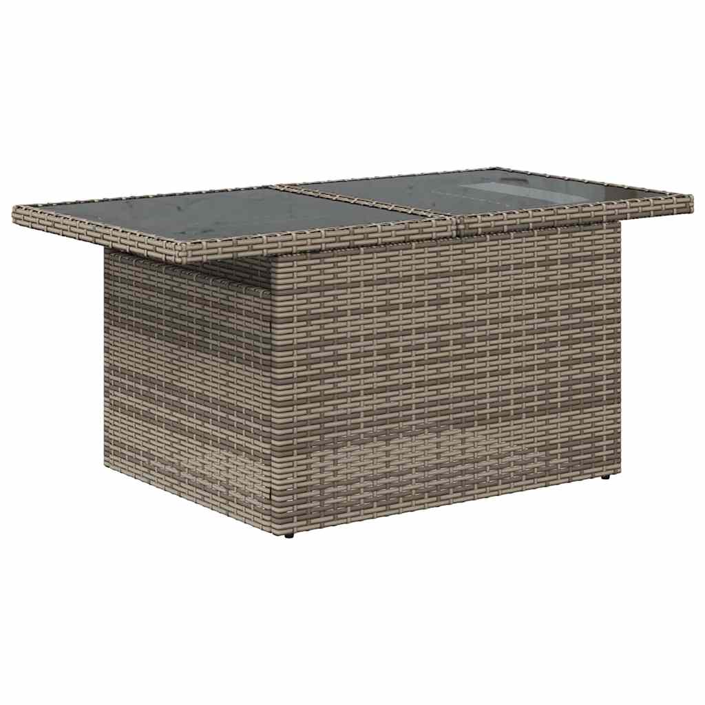 6-delige tuinset met kussens in grijs poly rattan
