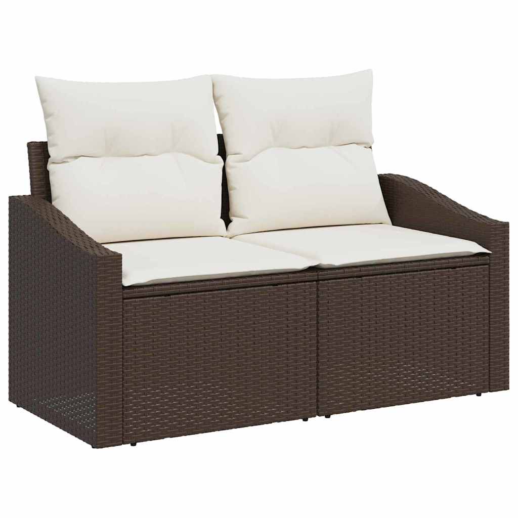 6-delige Tuinset met Kussens in Bruin Poly Rattan