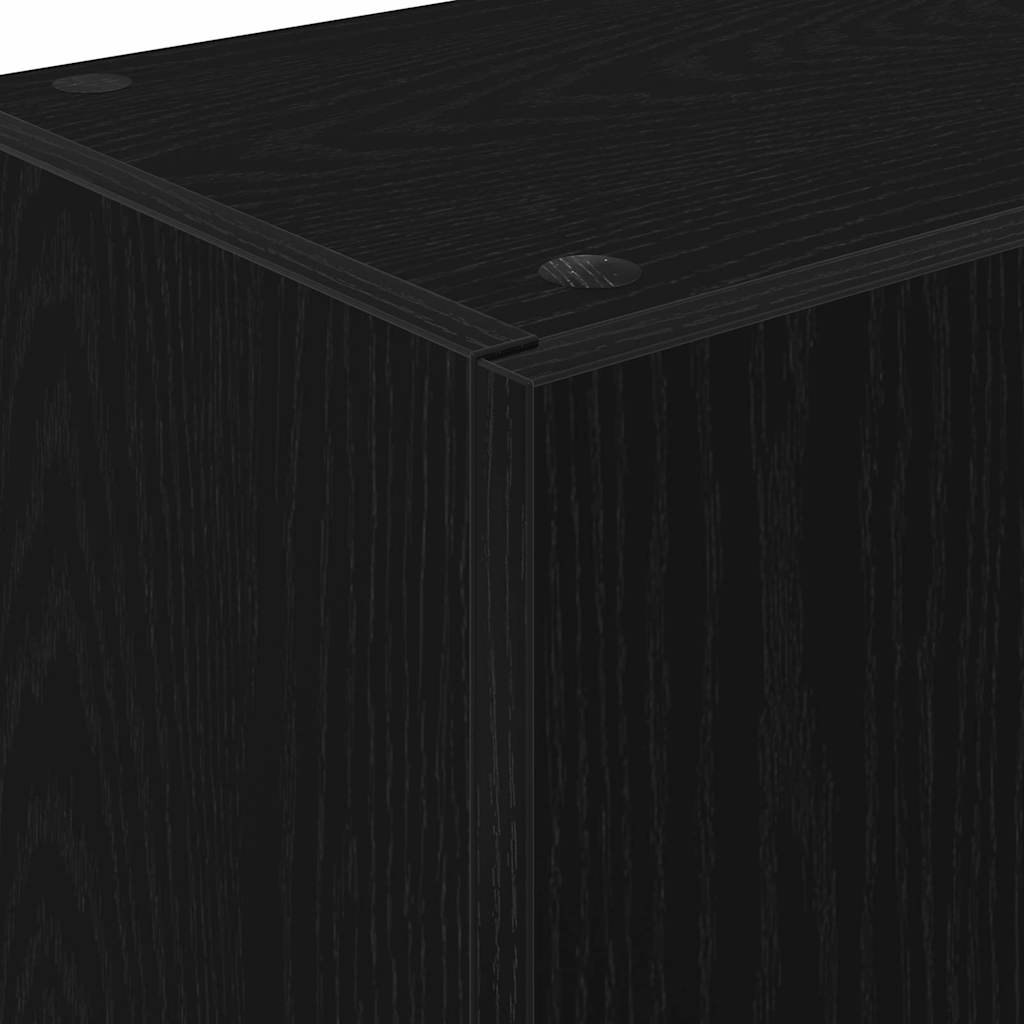 Keukenkast met lade met plank Zwart eiken Bewerkt hout