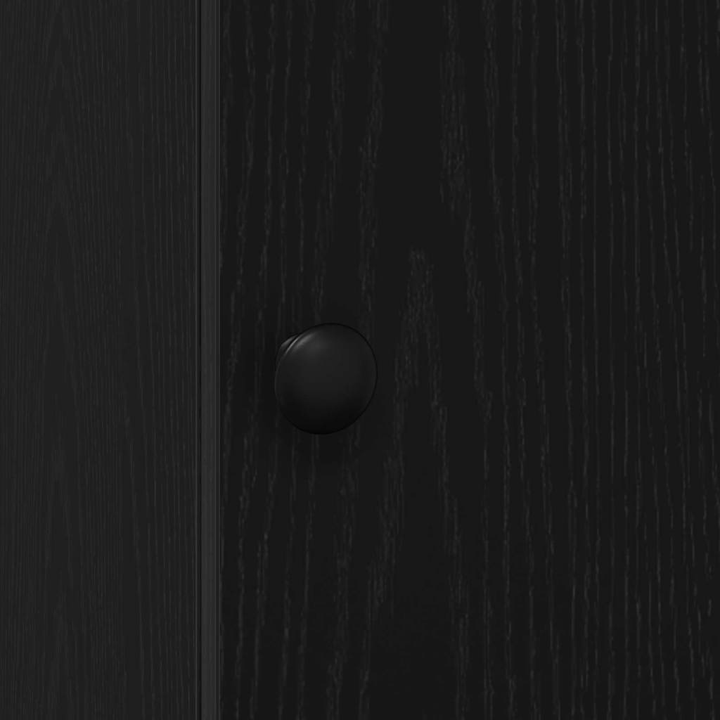 Keukenkast met lade met plank Zwart eiken Bewerkt hout