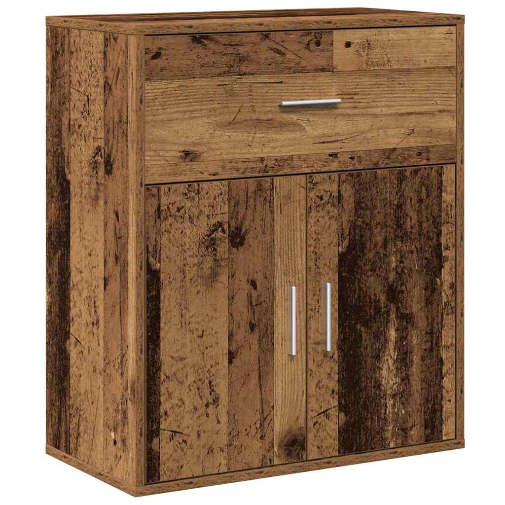 Dressoir met lade met plank met opslag met de deur Oud hout 60 x 31 x 70 cm Bewerkt hout
