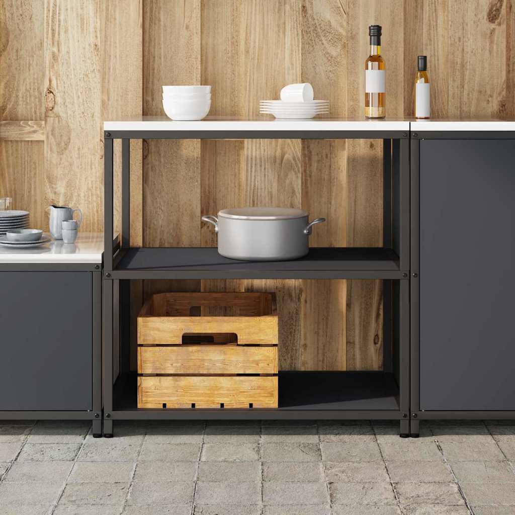 Keuken opslag plank met plank met opslag Antraciet Staal