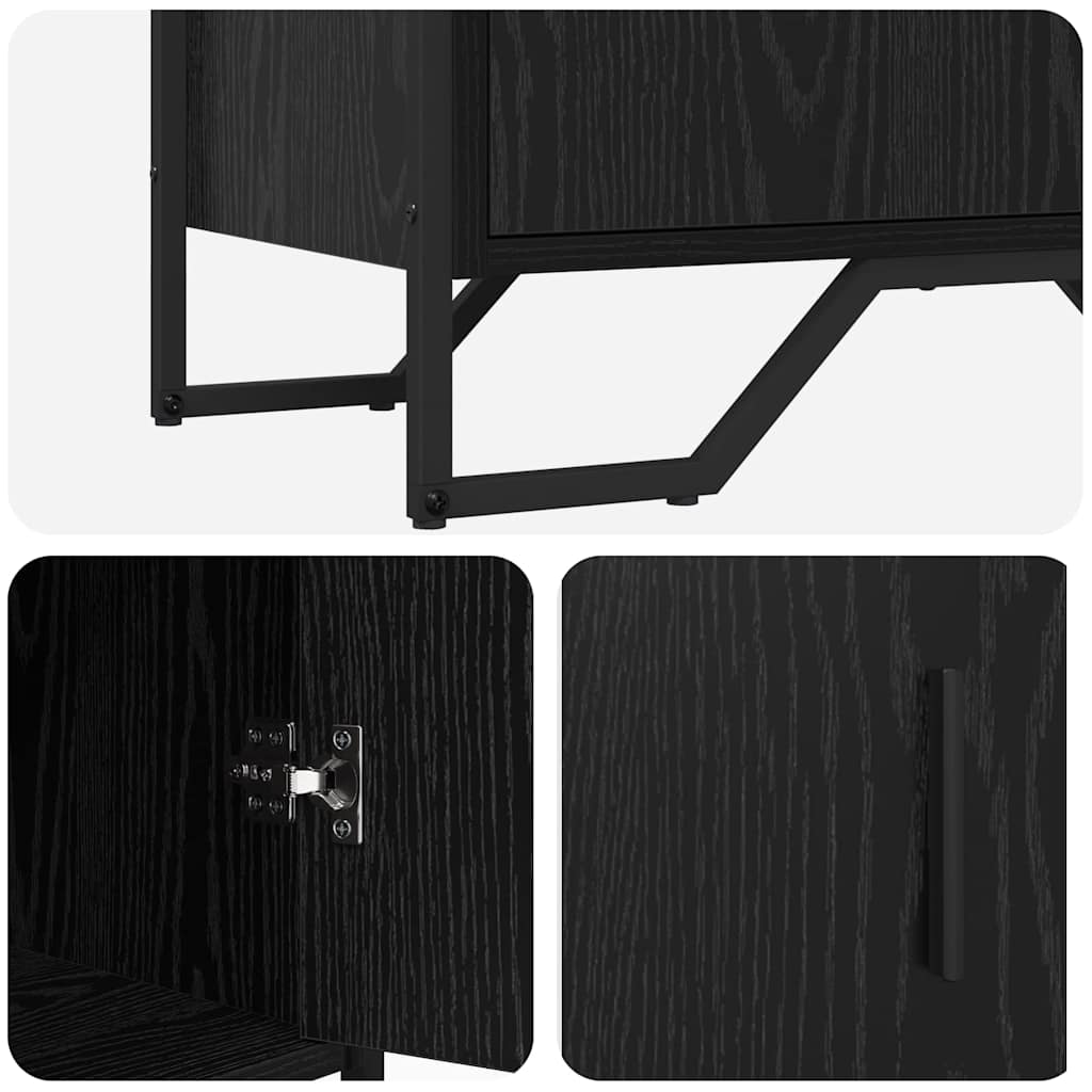Dressoir Zwart eiken 79.5 x 35.5 x 74.5 cm Bewerkt hout
