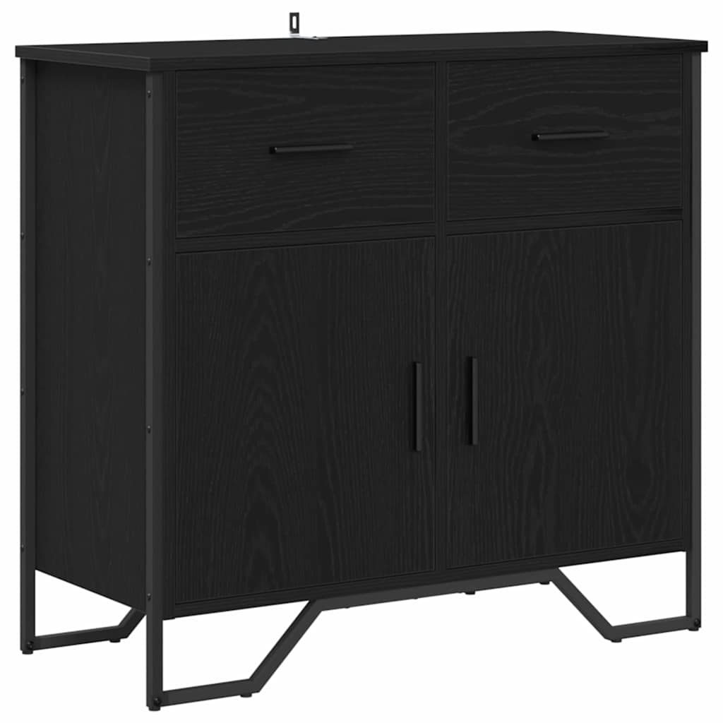 Dressoir Zwart eiken 79.5 x 35.5 x 74.5 cm Bewerkt hout