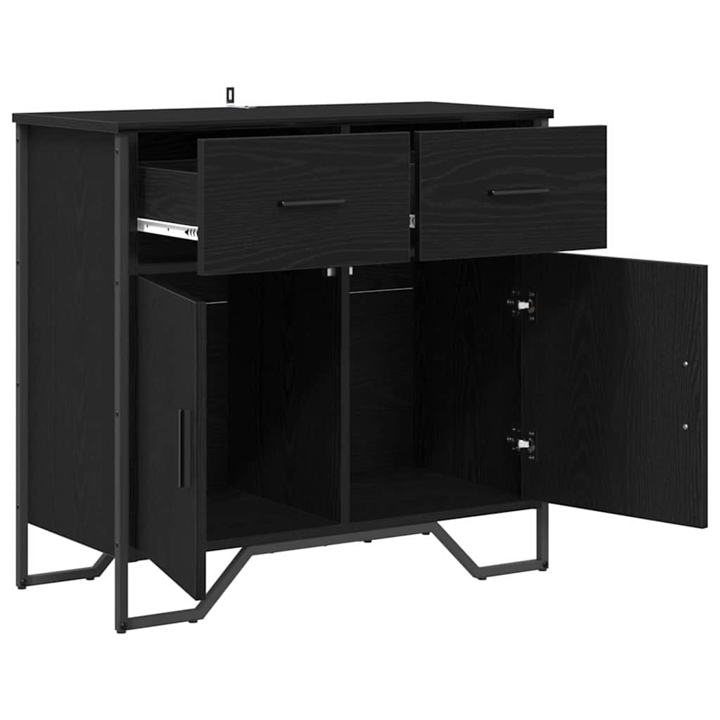 Dressoir Zwart eiken 79.5 x 35.5 x 74.5 cm Bewerkt hout