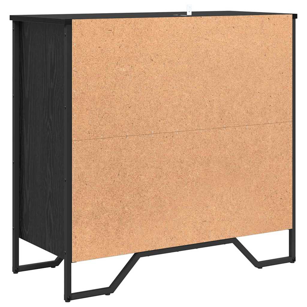 Dressoir Zwart eiken 79.5 x 35.5 x 74.5 cm Bewerkt hout