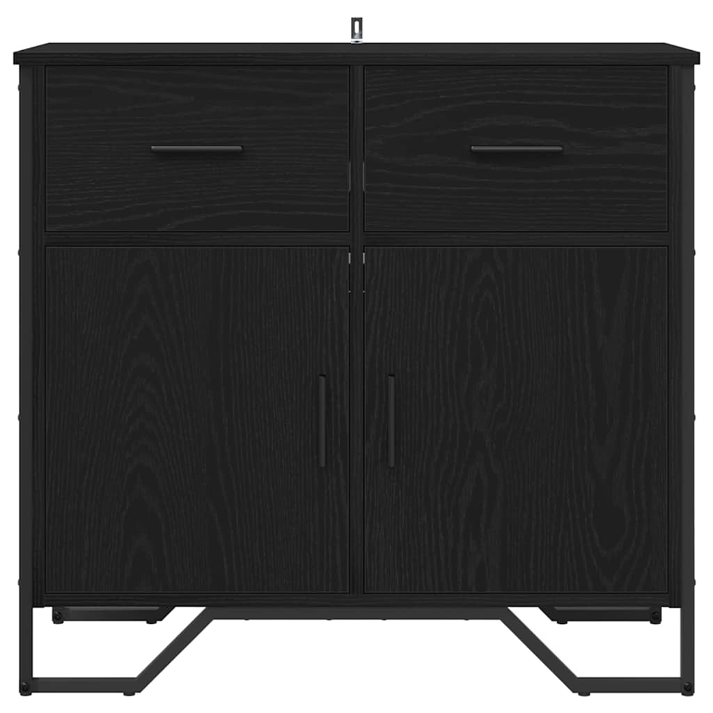 Dressoir Zwart eiken 79.5 x 35.5 x 74.5 cm Bewerkt hout