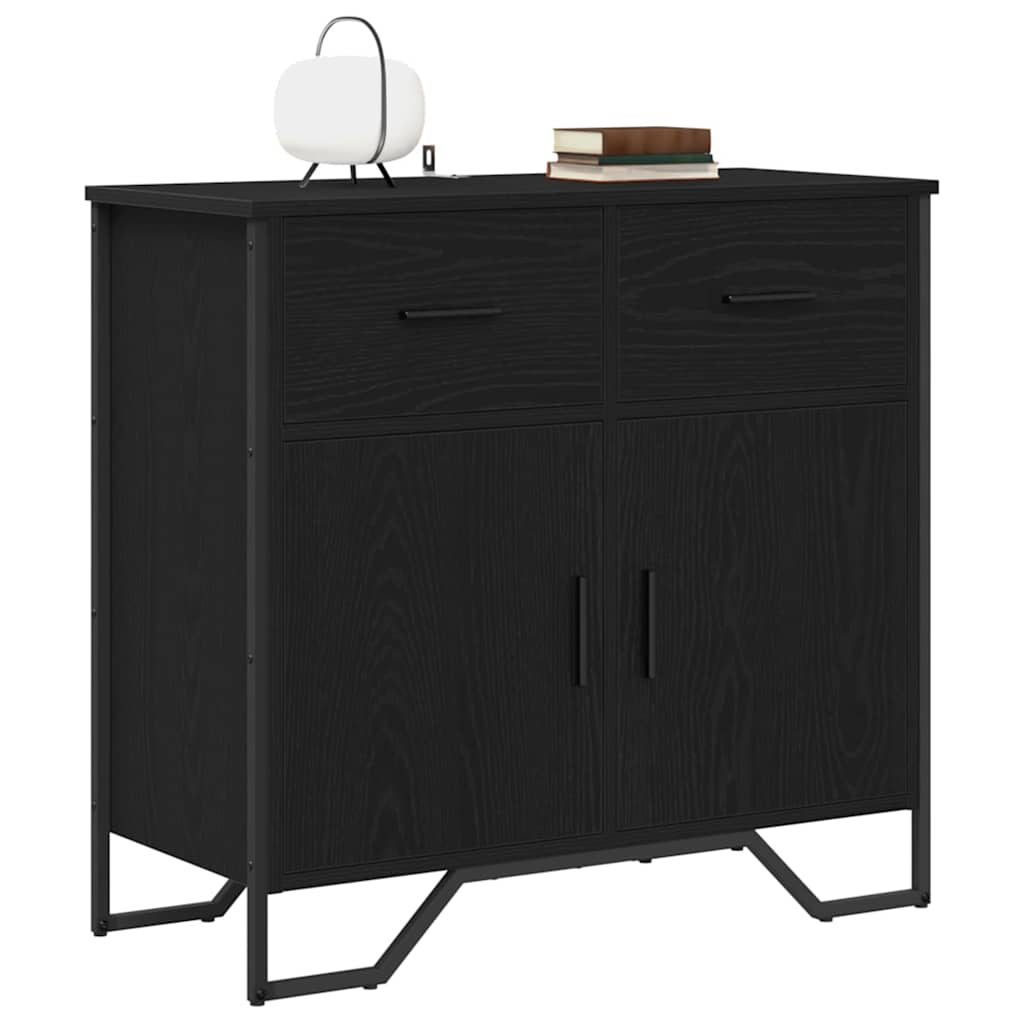 Dressoir Zwart eiken 79.5 x 35.5 x 74.5 cm Bewerkt hout