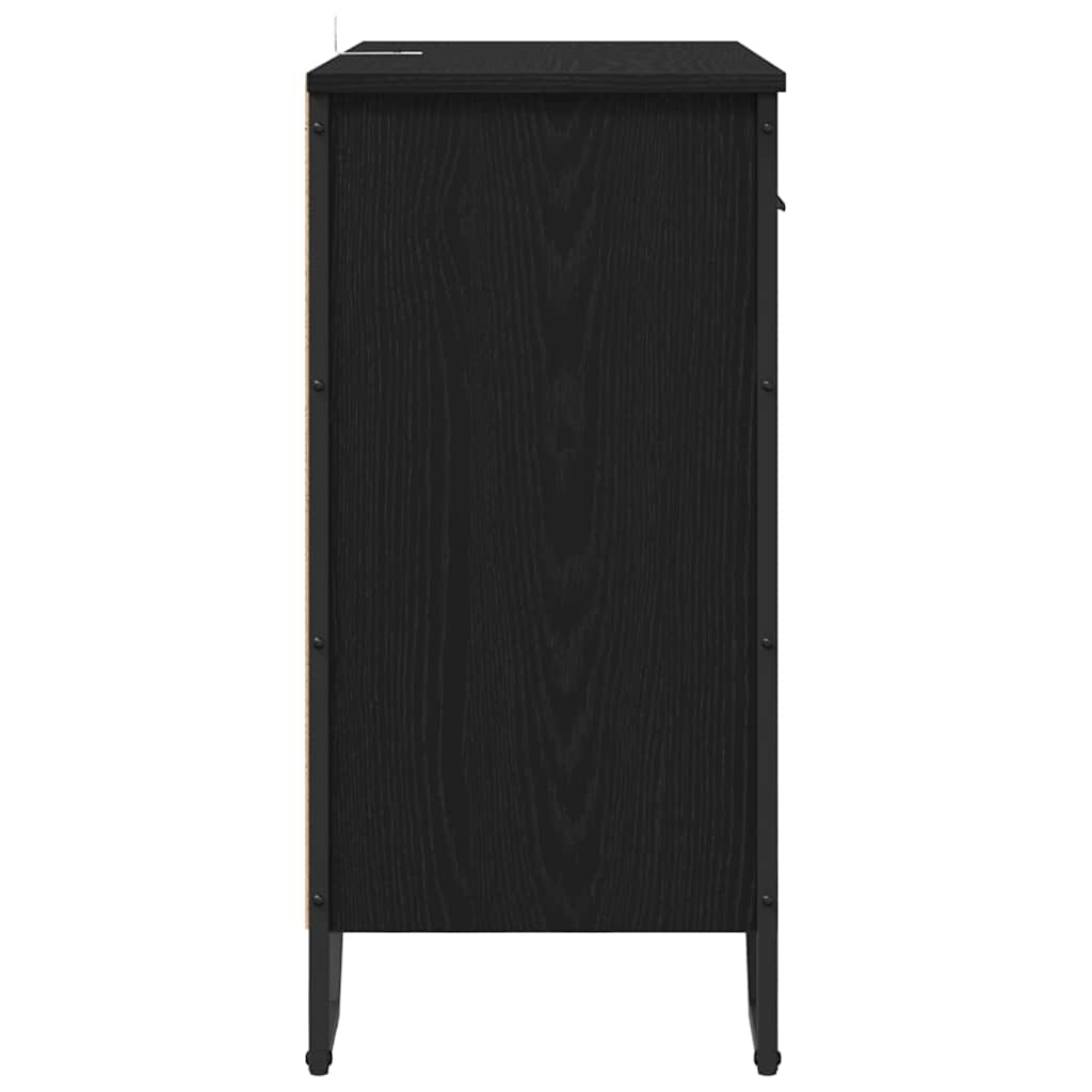 Dressoir Zwart eiken 79.5 x 35.5 x 74.5 cm Bewerkt hout